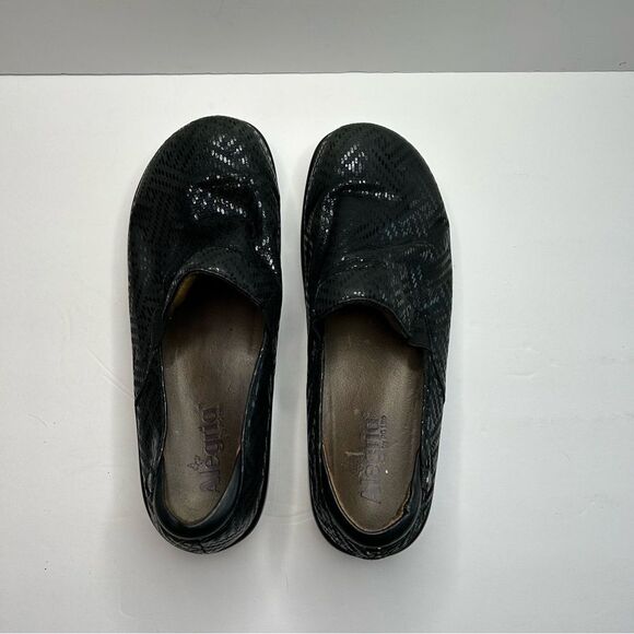Alegria Black Textured Slip-On Shoes 41 - Picture 7 of 13